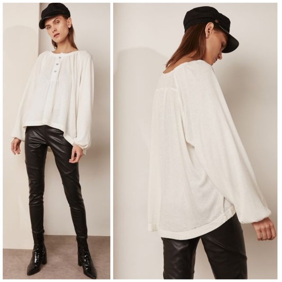 Free People Acadia Henley Top Ivory - Picture 2 of 8